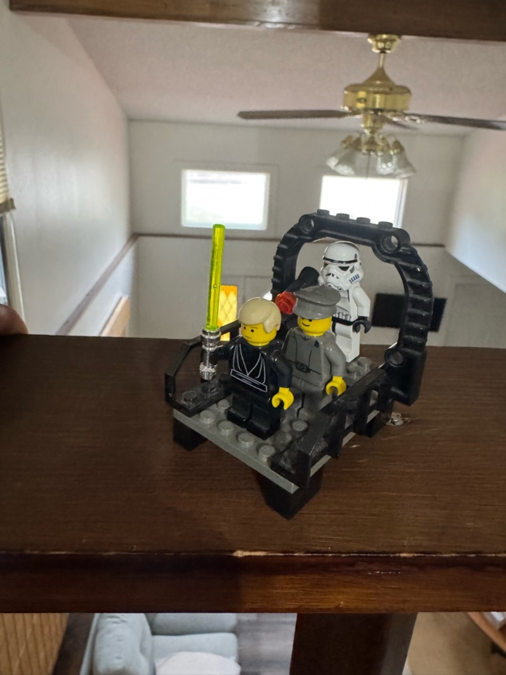 Lego Black Shuttle Final Duel set Yellow Minifig Heads and Neon Green Lightsaber